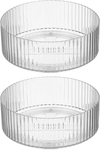 Miniatura 8 de mDesign Plataforma giratoria de plástico para gabinete de cocina y baño, armario, organización de encimera, organizador giratorio para condimentos