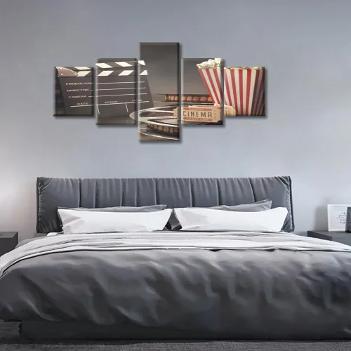 Miniatura 3 de 5 paneles para decoración del hogar, cine y cine, cuadros antiguos de película, decoración de pared para sala de estar, obra de arte, decoración