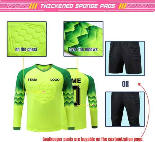 Miniatura 5 de ORYG Camiseta de portero de fútbol personalizada para niños, jóvenes, adultos, con número de nombre,