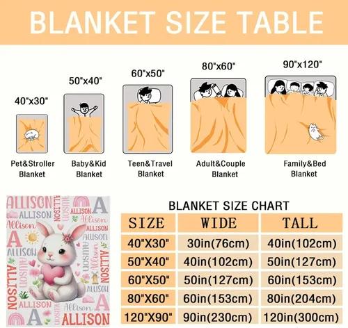 Miniatura 4 de Manta de bebé personalizada de conejo, regalos personalizados de conejito para niños y niñas, ultra suave, afelpada, acogedora y transpirable, manta