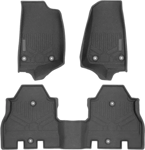 Miniatura 29 de SMARTLINER Juego de tapetes de piso de ajuste personalizado para 1ª fila, color negro para modelos Jeep Wrangler Unlimited 1997-2006 de 4 puertas