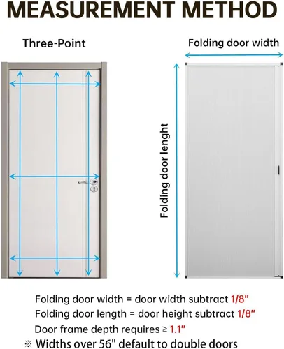 Miniatura 5 de MaKefeile Puerta celular plegable de acordeón sin perforaciones para puertas celulares, puertas correderas para dormitorios, pasillos, divisores