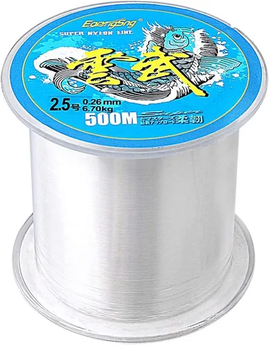 Línea de pesca transparente de 1641 pies, alambre de pesca fuerte, monofilamento invisible, cuerda de pesca de nailon para colgar decoraciones,