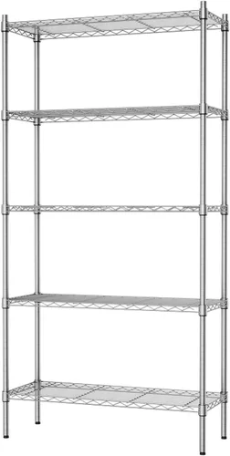 Miniatura 10 de Auslar Estantes de alambre de almacenamiento de 3 estantes, resistentes de 3 niveles, estantes de pie, organizador de metal ajustable, estante