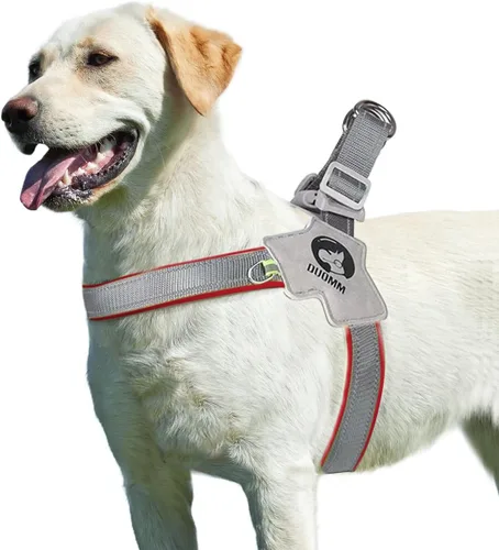 Miniatura 6 de Arnés para perro, chaleco de servicio antitirones con tiras reflectantes y asa de control, ajustable y cómodo para caminar fácilmente, rojo