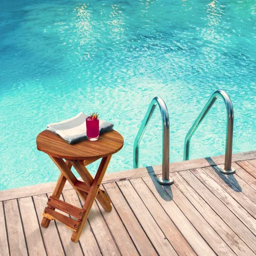 Miniatura 9 de Mesa de patio pequeña, mesa auxiliar plegable al aire libre, mesa auxiliar portátil, mesa auxiliar pequeña, mesa auxiliar, mesa auxiliar pequeña