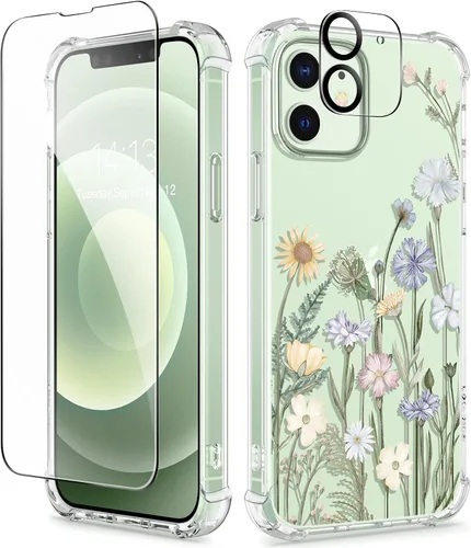 Miniatura 171 de GVIEWIN - Funda floral para iPhone 14 de 6.1 pulgadas, protector de pantalla + protector de lente de cámara, no se amarillenta, a prueba de golpes