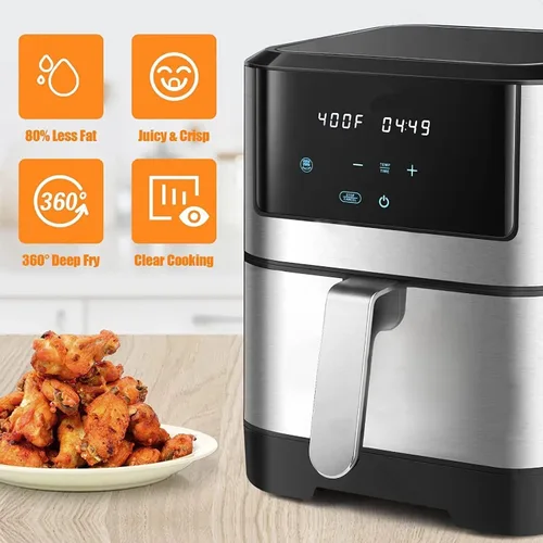 Miniatura 5 de Freidora de aire digital LED, horno tostador eléctrico con freidora de aire, freidora de aire multifunción, asar, asar, deshidratar y más