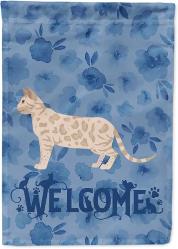 Miniatura 197 de Caroline's Treasures CK4813CHF - Bandera de bienvenida con gato abisinio azul, manga grande, para porche, para colgar en la pared, poliéster