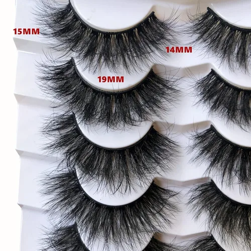 Miniatura 837 de Pooplunch - Pestañas postizas finas de visón sintético, estilo ojo de gato, naturales, cruzadas, tipo racimo, efecto 8D de volumen, tiras