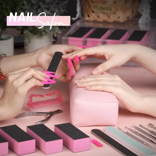 Miniatura 7 de FANDAMEI Limas y limas de uñas, kit de cuidado de uñas, juego de herramientas para cutículas de uñas, herramientas de manicura, lima de uñas, bloque