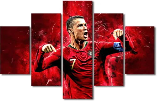 Miniatura 30 de TUMOVO Lienzo decorativo para pared, cuadro de Cristiano Ronaldo, cuadros de club de fútbol, impresiones en lienzo, póster de arte de pared, arte