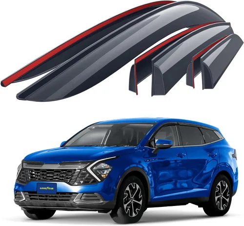 Miniatura 17 de Goodyear Deflectores de ventana lateral inastillables para Toyota 4Runner 2010-2024, protectores de lluvia con cinta, viseras de ventana