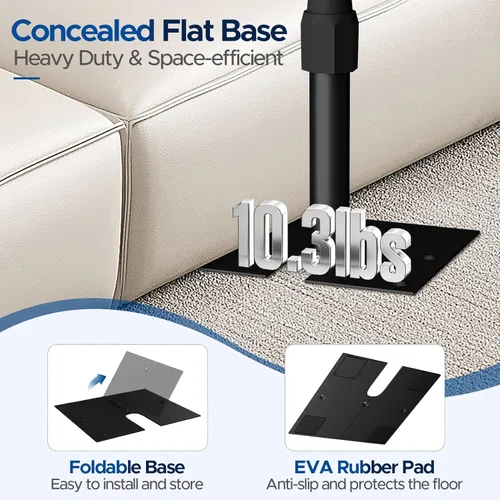 Miniatura 4 de Soporte para telón de fondo de tubo y cortina, marco de fondo ajustable resistente de 10 x 10 pies con base de metal, soporte para telón de fondo