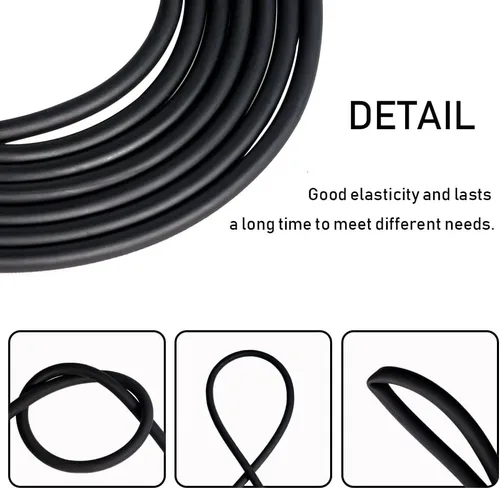 Miniatura 3 de Feelers Tubo de goma de látex natural de 1/4" (6mm) ID x 3/8" (9mm) OD, banda de arpón negro para tirachinas y como tubo de catapulta, tubo de goma