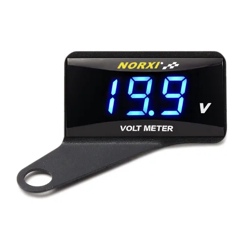 Miniatura 8 de Voltímetro digital para motocicleta, medidor de voltaje CC de 12 V, medidor de voltaje impermeable para automóvil y motocicleta con función de Rojo