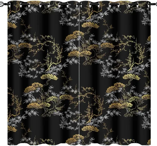 Miniatura 15 de Cortinas de Constelación, Arte Moderno Abstracto Patrón de Símbolos de Constelación Galaxia Negra Blanca, Tratamientos para Ventanas con Aislamiento