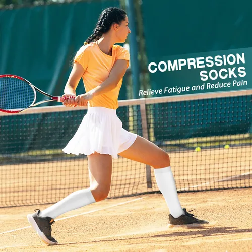 Miniatura 3 de SunFeeling Calcetines de compresión para mujeres y hombres (3 pares) - El mejor apoyo para correr, enfermeras, recuperación, ciclismo, vuelo