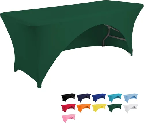 Miniatura 15 de Jeloris Mantel rectangular de elastano con parte trasera abierta (5 pies, negro) ajustado, lavable, sin arrugas, elástico y elástico para mesa