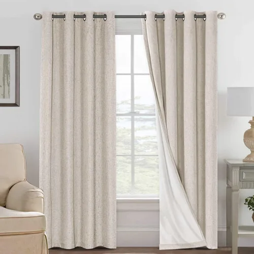 Miniatura 71 de H.VERSAILTEX Cortinas opacas de lino de 72 pulgadas de largo, 100% absolutamente opacas, con aislamiento térmico, con textura de lino, cortinas
