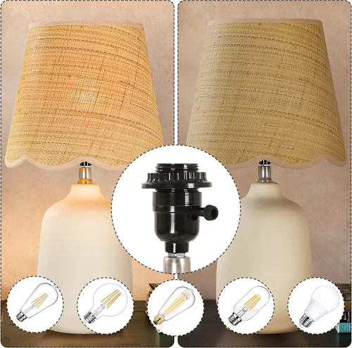 Miniatura 4 de Pia Ricco lámpara de mesa de cerámica moderna de 19" para sala de estar, lámparas de escritorio de base crema para dormitorio, lámpara de mesita