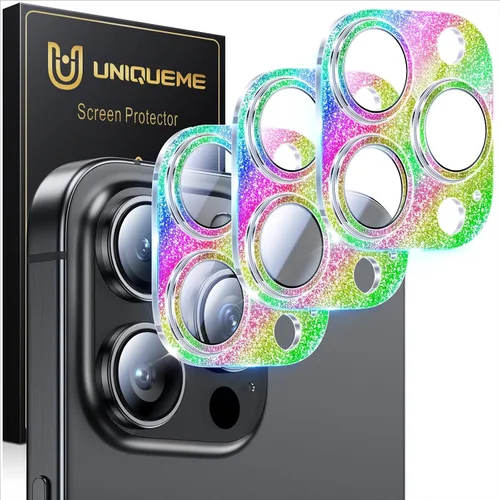 Miniatura 50 de UniqueMe para Paquete de 3 Protectores de Lente de Cámara para iPhone 15 Pro/iPhone 15 Pro Max, [Protección contra Caídas] [Compatible con Fundas]