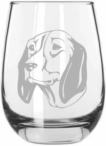 Miniatura 470 de Sakhalin Husky Dog - Copa de vino grabada personalizada de 15.25 onzas sin tallo