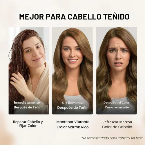 Miniatura 6 de Karseell Acondicionador de depósito de color, mascarilla de cabello marrón para cabello teñido y decolorado, refresca el color y tono marrón 16.9 fl