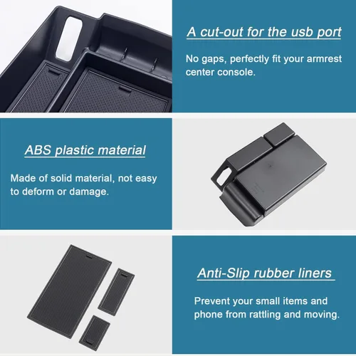 Miniatura 5 de TOPINSTALL Organizador de consola central compatible con accesorios para Toyota Sienna 2021-2026, caja de apoyabrazos, bandeja de almacenamiento
