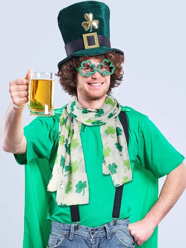 Miniatura 6 de Skylety St. Patrick's Day - Bufanda larga con estampado de Shamrock Shawl irlandés