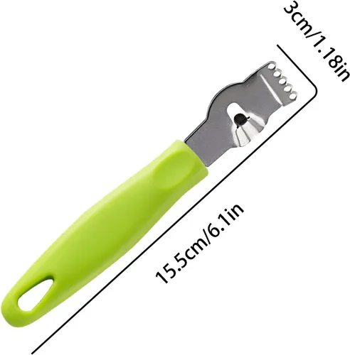 Miniatura 2 de 3 Uds. Limón Zester Herramienta Pelador de cítricos Rallador Zester con mango de plástico Acero inoxidable Rallador de frutas Cuchillo de pelar