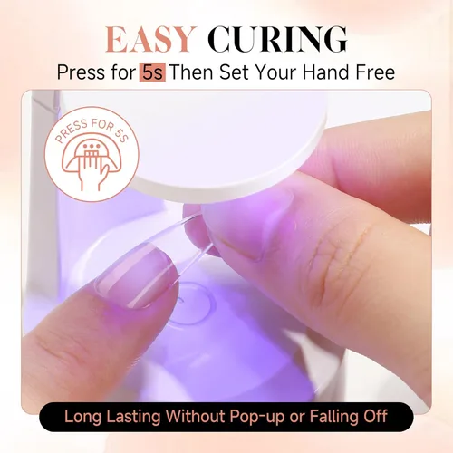 Miniatura 5 de UNA GELLA - Puntas de uñas de gel suave para pegar de 1.4 fl oz de secado por lámpara, permanente, pegamento de uñas fuerte para uñas acrílicas