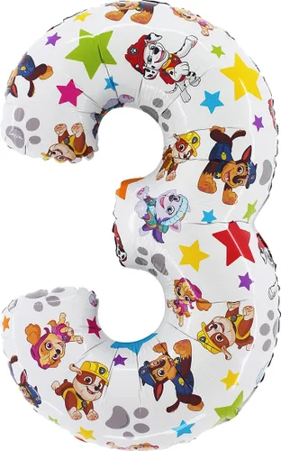 Miniatura 5 de Toyland® Globo de papel de aluminio con el número de la Patrulla Canina de 26 pulgadas, globos de fiesta para niños, número 1-6 disponible (número 1)
