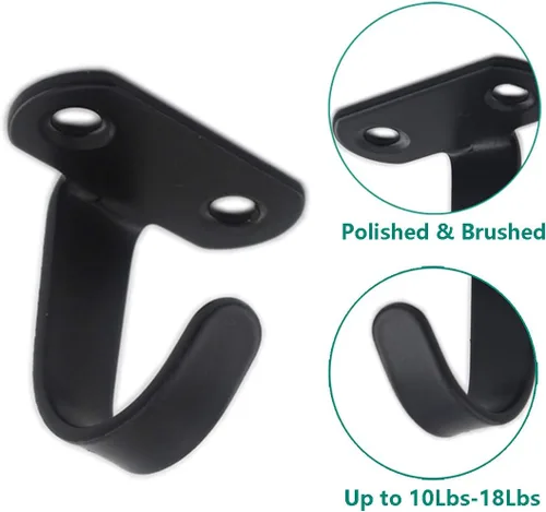 Miniatura 4 de Gancho de techo de acero inoxidable negro, ganchos para colgar en el techo, ganchos para colgar plantas, comederos de pájaros, campanillas