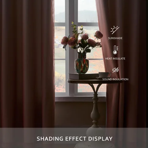 Miniatura 3 de naturetalk Cortinas opacas para oscurecer la habitación con degradado traslúcido, juego de 2 paneles de cortina – Parte superior con ojales