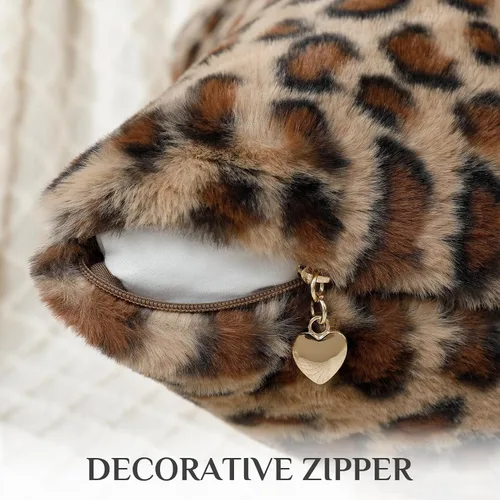 Miniatura 4 de Softalker - Juego de 2 fundas decorativas para almohada de guepardo, 18 x 18 pulgadas, de pelo sintético denso de conejo, para sofá, funda
