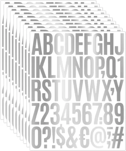 Miniatura 11 de 10 hojas de 500 calcomanías de letras de vinilo, autoadhesivas de números del alfabeto, de 2 pulgadas, impermeables, para buzones, ventanas