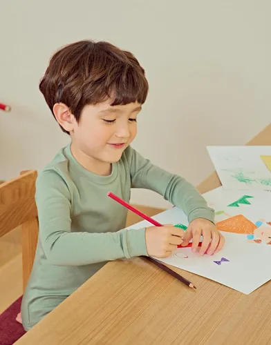 Miniatura 5 de moimoln Pijama de algodón suave y liso de manga larga para bebés y niños, 6 meses a 5 años