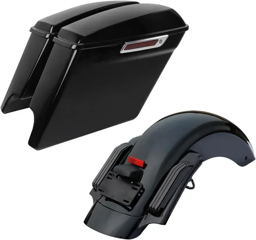 Miniatura 11 de TCT-MOTORPARTS Alforjas alargadas de 5 pulgadas con tapas de altavoces de 5x7" y sistema de guardabarros trasero LED para Harley Touring Street Road