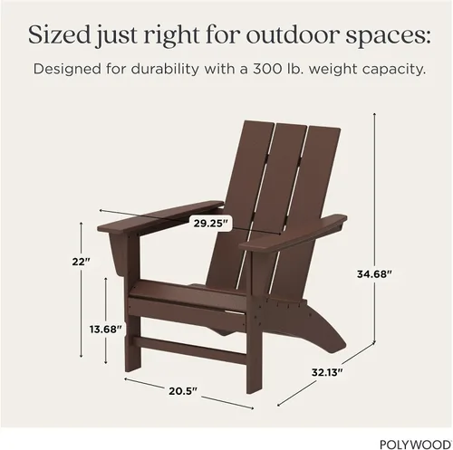 Miniatura 3 de POLYWOOD AD420MA Silla moderna tipo Adirondack, caoba