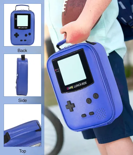 Miniatura 7 de Boys Lunch Box,Gamer Lunch Box for Boys Kids,Leather Insulated Lunch Bag for Kids,School Thermal Meal Cooler Lunch Boxes for Boy Kid
