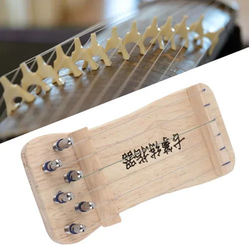 Miniatura 6 de Guzheng Entrenador de dedos Guzheng Código Fortalecedor Ejercicio de Madera Protable 6 Cuerdas Mini Guzheng Herramienta de práctica de dedos