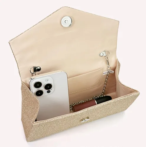 Miniatura 3 de Bolso de noche para mujer, con lazo brillante, bolso de mano para boda, fiesta, monederos con diamantes de imitación con purpurina para cóctel