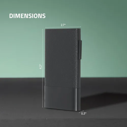 Miniatura 10 de Fidelo Cartera minimalista para hombre – Soporte delgado para tarjetas de crédito con clip para dinero, bolsillo frontal con bloqueo RFID, Cuero sin