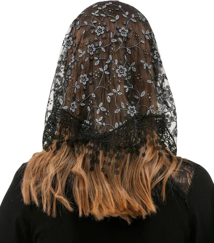 Miniatura 4 de PAMOR Triángulo velo de encaje Mantilla Catedral cabeza cubierta capilla velo para bodas masivas damas de honor