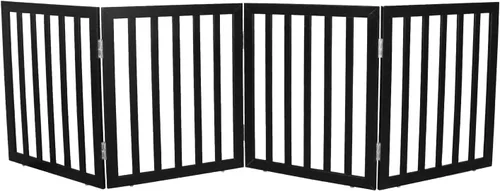 Miniatura 15 de Puerta para perros para interiores, valla independiente para perros, para la casa, puertas, pasillos o escaleras, puerta para mascotas plegable