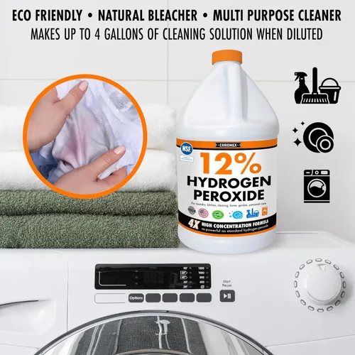 Miniatura 7 de Peróxido de hidrógeno 12% grado alimenticio, solución concentrada de potencia 4X, usos versátiles que incluyen cuidado tópico, hogar, cocina