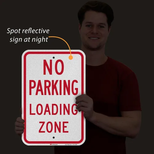 Miniatura 4 de SmartSign Kit "No Parking Loading Zone" Letrero de aluminio de grado ingeniero de 12 x 18 pulgadas, soporte base de poste y hierro fundido