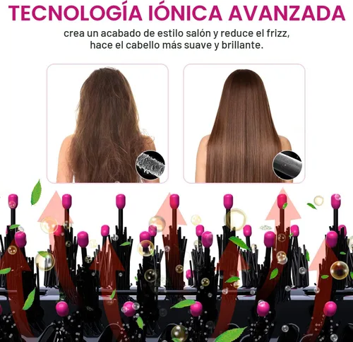 Miniatura 6 de Cepillo secador de pelo en uno, cepillo profesional de aire caliente 4 en 1, secador de pelo de un solo paso y estilizador voluminizador con iones