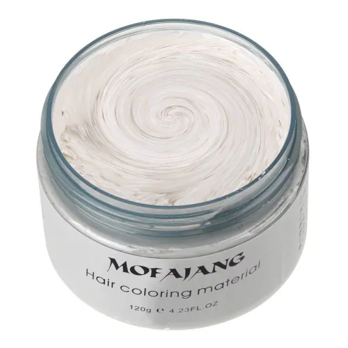 MOFAJANG - Tinte de cera unisex para el cabello, color crema, barro, pomada de peinado natural, lavable temporal, fiesta cosplay (blanco)